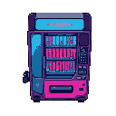 a vcyberpunk themed vending machine
