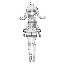 twin tails, female, futuristic clothes, high thighs, blue eyes, white hair, white clothes 