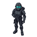 isometric view, futuristic soldier