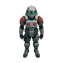 top down isometric view, futuristic soldier