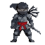 a metal slug style ninja that morphs with its shadow, thick black outline