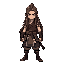 a samurai with long hair that has been banished from his land and fights to survive