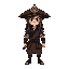 a samurai with long hair using a samurai hat that has been banished from his land and fights to survive