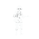 minimalist white silhouette icon of a world war ii infantry soldier, wearing an m1-style helmet, holding a rifle, in a walking or patrolling pose. flat design, clean and simple, front or 3/4 view, on 