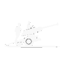 minimalist white silhouette icon of a world war ii artillery unit, side view of a towed field gun or anti-tank cannon with wheels. optionally includes one or two soldiers operating it. flat and clean 