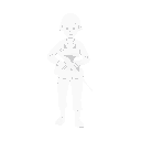 minimalist white silhouette icon of a world war ii infantry soldier, wearing an m1-style helmet, holding a rifle, in a walking or patrolling pose. flat design, clean and simple, front or 3/4 view, on 