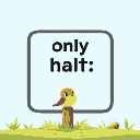 i want a sign in a square where it says: only use half.  you can put a little bird on that square. without background