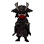 a simple samurai wearing a red mask that covers only the lower part of his face, a kasa hat on his head, and a torn cloak. in dark, gloomy tones, japanese dark fantasy style, full-length, sprite for a game.