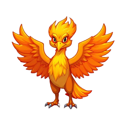 make a phoenix with a fire body and wing form but make it eagle concept