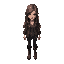 a young woman with long, unkempt hair and haunted eyes, wearing a tattered jacket and boots.