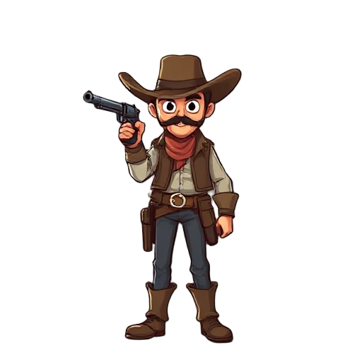 a simple 2d old west gunslinger.