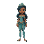 sprite of a protagonist based in princess kida from atlantis movie full detailed