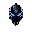 shadow soldier helmet emblem with blue glowing slits for eyes, sleek and aggressive shape