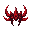 red rune-crest shaped like an ancient shadow soldier’s helmet, mystical and intimidating