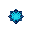 hexagonal magic emblem with cyan light radiating from the center, tech-magic blend