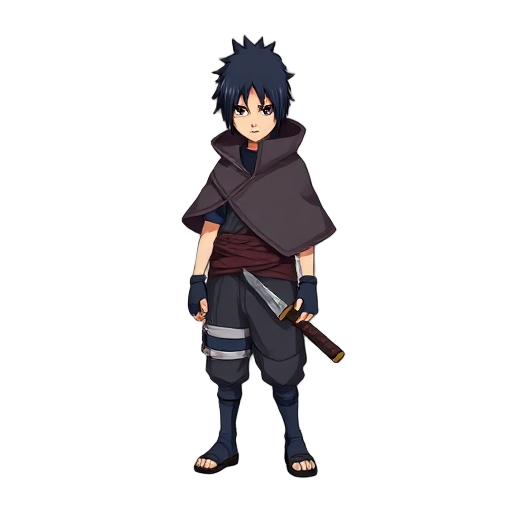 uchiha sasuke from "naruto the last" "katana" "poncho" 