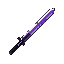 katana sword in minecraft style, black and purple color scheme, sharp and sleek,  blocky design, suitable for minecraft pvp texture pack