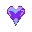 heart icon shaped like a sharp crystal blade with violet highlights