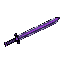 katana sword in minecraft style, black and purple color scheme, sharp and sleek,  blocky design, suitable for minecraft pvp texture pack