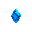 dark crystal shard icon glowing blue, symbol of energy