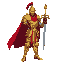generatee king arthur as a knight wearing full gold armor with red cape, escalibur as his weapon using 90''s beat'n up capcom games as refereencee