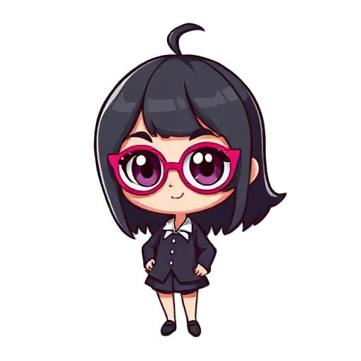 uma menina de cabelo preto com mechas amarelas, oculos rosa e vestido