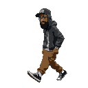 a loc'd out gangsta, set trippin' banger doing the crip walk.