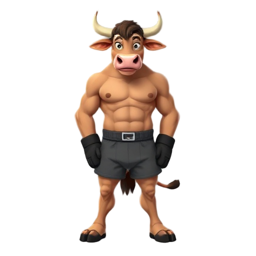 muscle fursona male cow wearing boxers