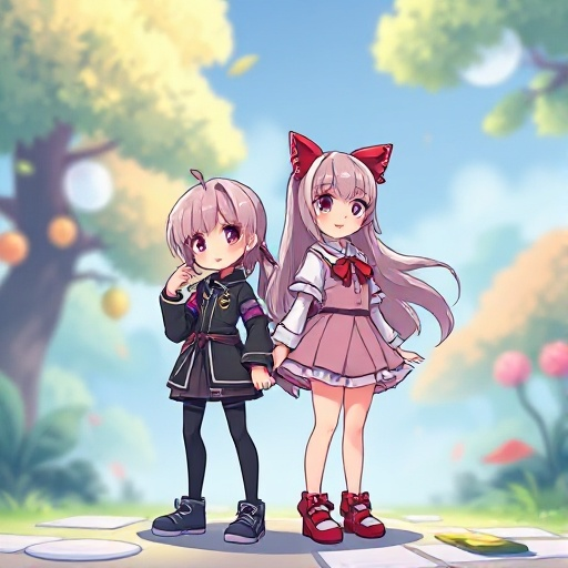 game meny background, with cute colors and anime girls