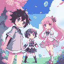 game meny background, with cute colors and anime girls