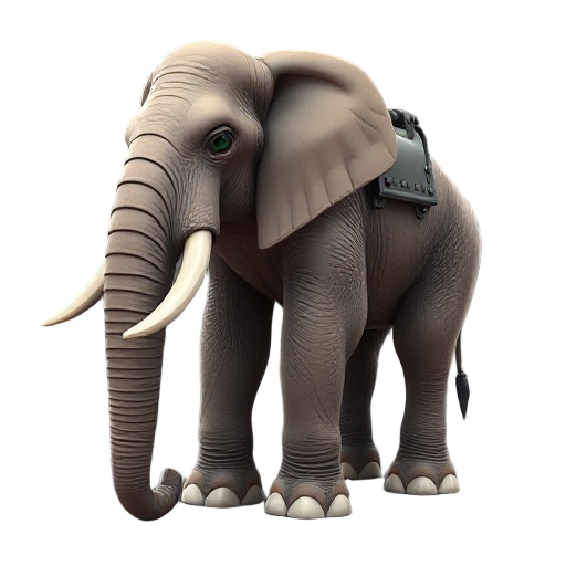 "create a detailed 2d model of an elephant leg. the leg should be anatomically accurate, showcasing thick skin texture, sturdy bones, and large toenails. the model must have mechanical elements integrated subtly to function as a press, with visible piston