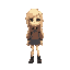 girl, blonded hair, green eyes, minimalis, action platform game. name is isis. 