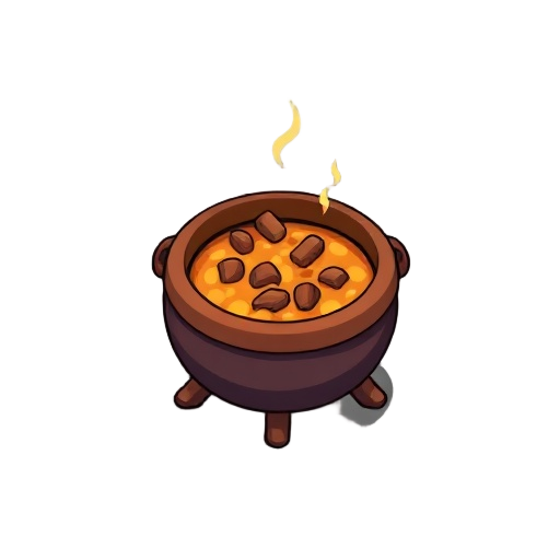 cauldron, flat colors, lineart, black outline