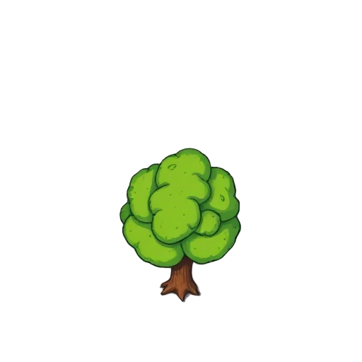 tree, flat colors, lineart