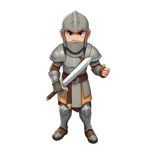 warrior wearing a light armor with a sword on right hand