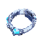silver ring with glowing blue gem, pulsing faintly with magical energy.