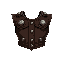 dark brown leather chestpiece with reinforced studs, rough and rugged.