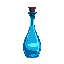 elegant bottle with glowing azure liquid, humming faintly with arcane power.