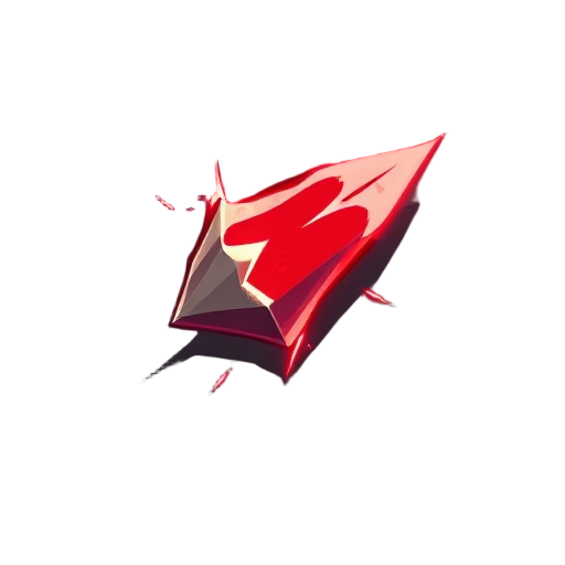 a corrupted enemy bullet. it's a jagged, unstable shard of red energy that crackles with dark electricity. it leaves a faint, distorted glitch trail as it moves. the design should feel chaotic and dangerous.