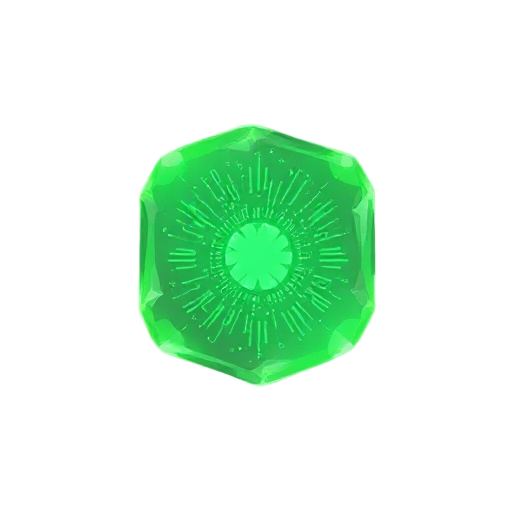 a glowing green xp orb, designed as a "data fragment". it's a semi-transparent, crystalline cube with intricate, glowing circuit patterns inside. it emits a soft, steady green light and has small data particles floating around it.