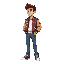 side scrolling character in varsity jacket and jeans side view