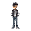 side scrolling character in varsity jacket and jeans side view