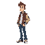 side scrolling character in varsity jacket and jeans side view