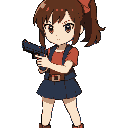 anime girl with gun
