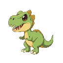 sprite sheet for a cute t-rex
