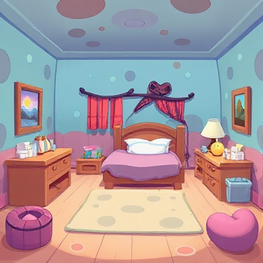crie um background do dormitório de squid game