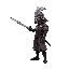 samurai standing and facing to the left holding sword