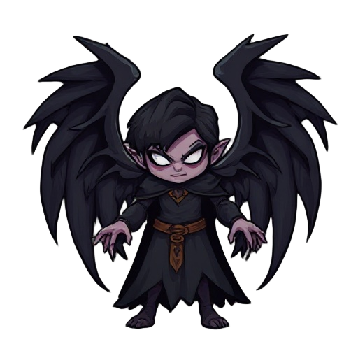 a dark angel, who can be seen to be evil, with inspiration to blaspheamous