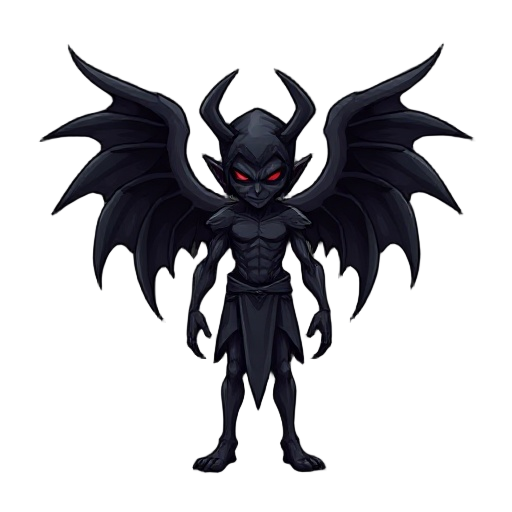 a dark angel, who can be seen to be evil, with inspiration to blaspheamous