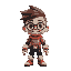 crie um personagem humano só um pouco do futuro com roupas